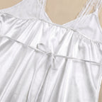 Dare to Dream Satin Short Dress - White 1001