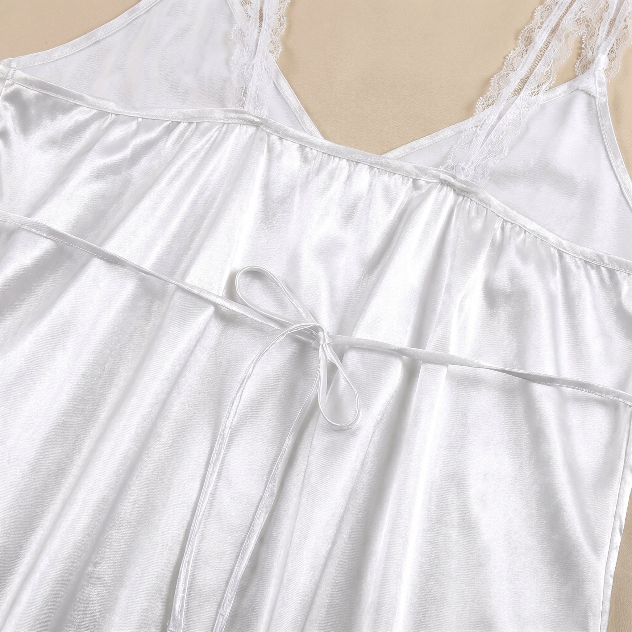 Dare to Dream Satin Short Dress - White 1001