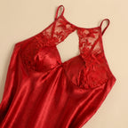 Night Satin Short Dress - Red 2285