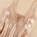 BabyDoll Satin Short Dress - Beige 1821