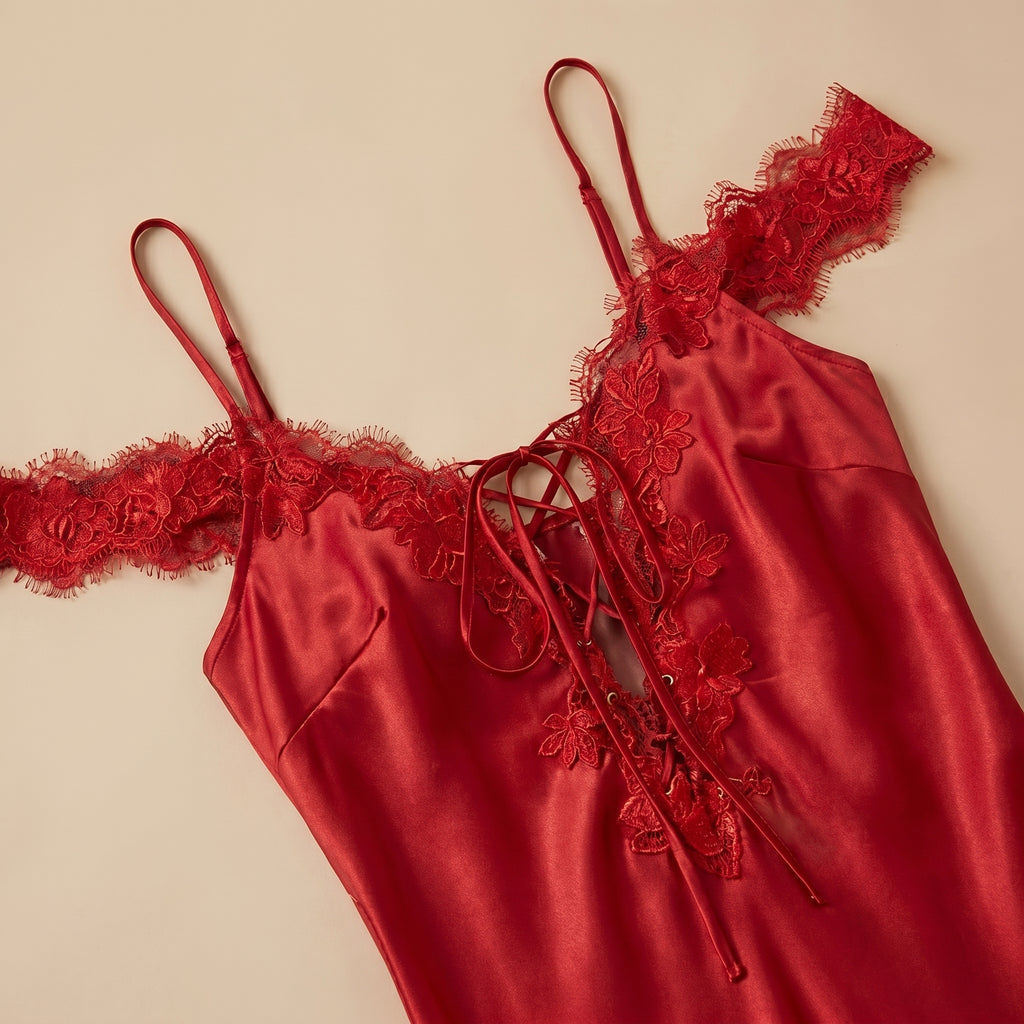 Ruby Desire Red Long Satin Dress 1877