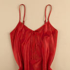Midnight Kiss Satin Short Dress - Red 213