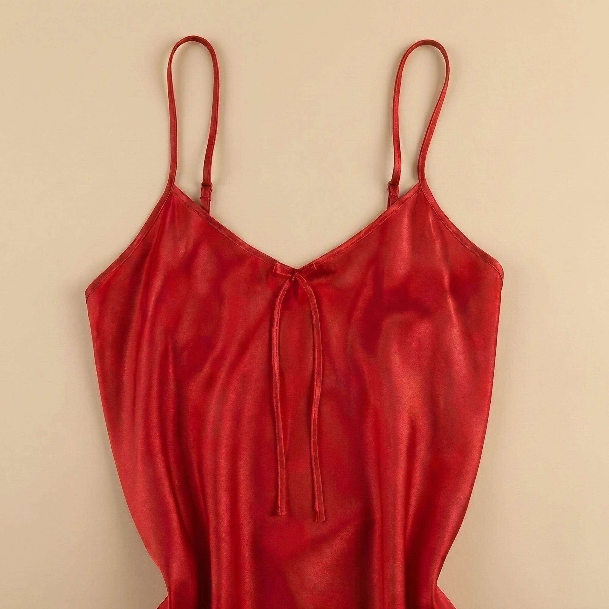 Midnight Kiss Satin Short Dress - Red 213